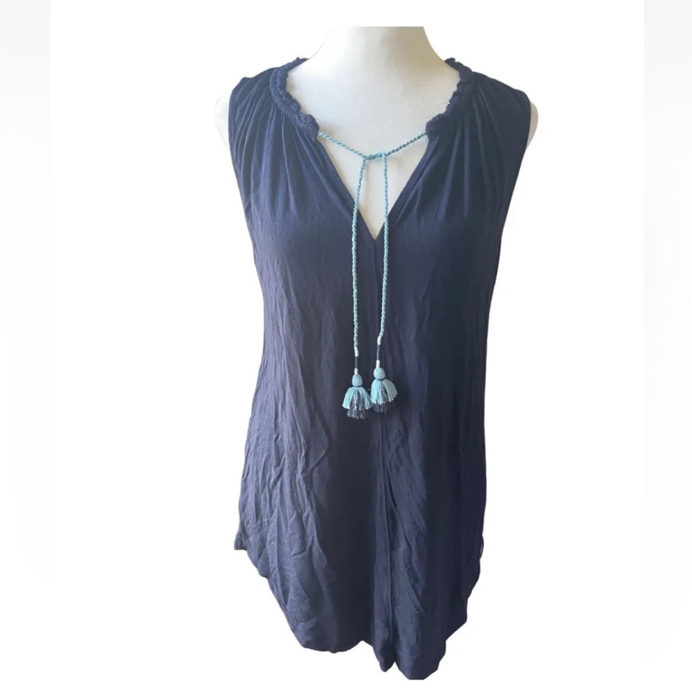 Women’s Ann Taylor Loft Small Black Rayon Lightweight Tank With Tassels